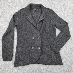 Banana Republic Sweater Womens Small Gray Wool Silk Blend Double Breasted Blazer
